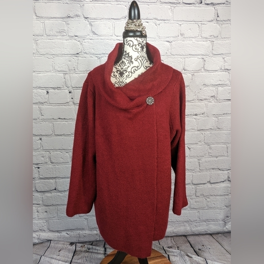 Max Studio women's long sleeve button front stretch knit size 2x cardigan BBIN